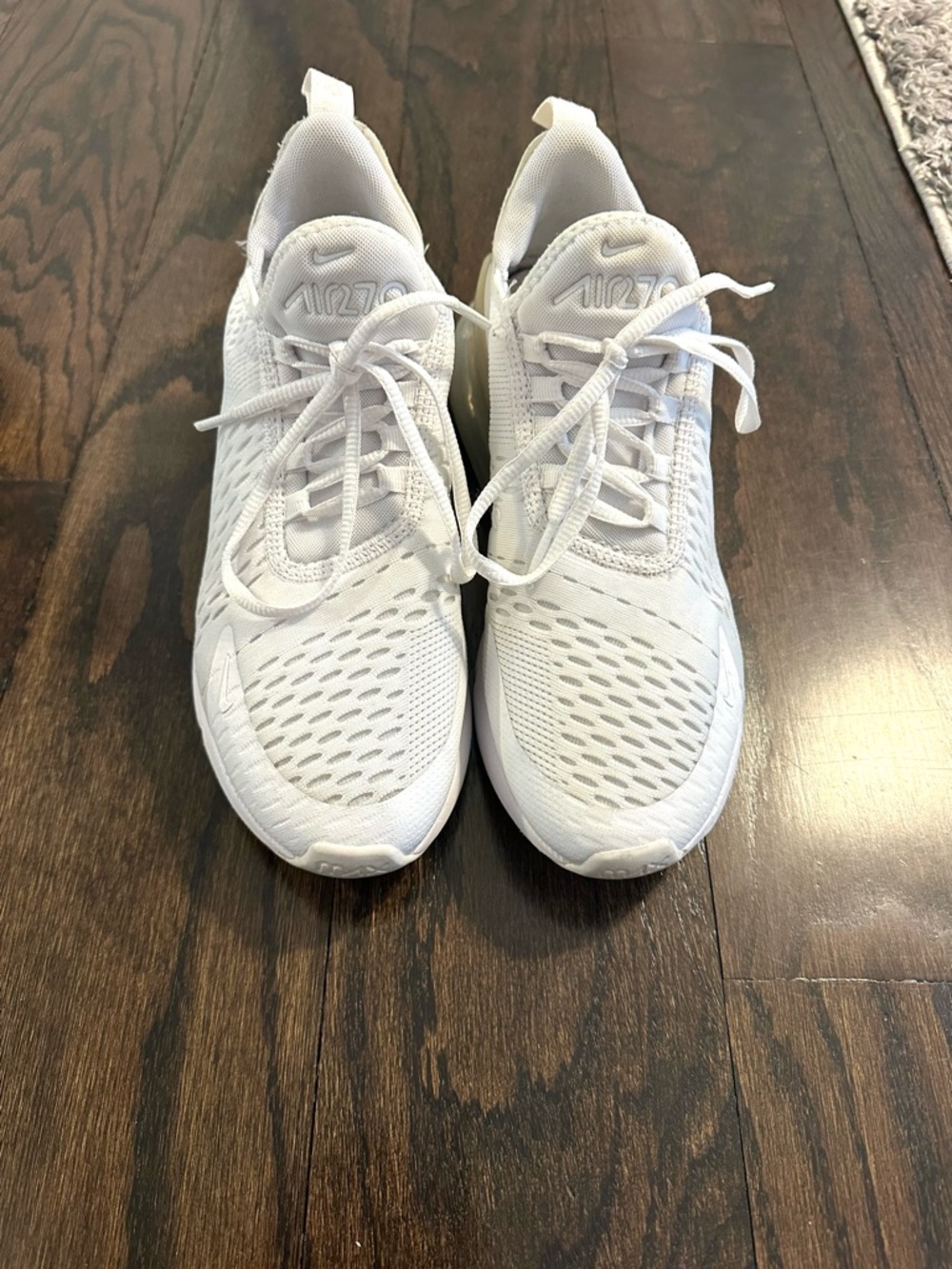Nike White Mesh Air270 Running Sneakers